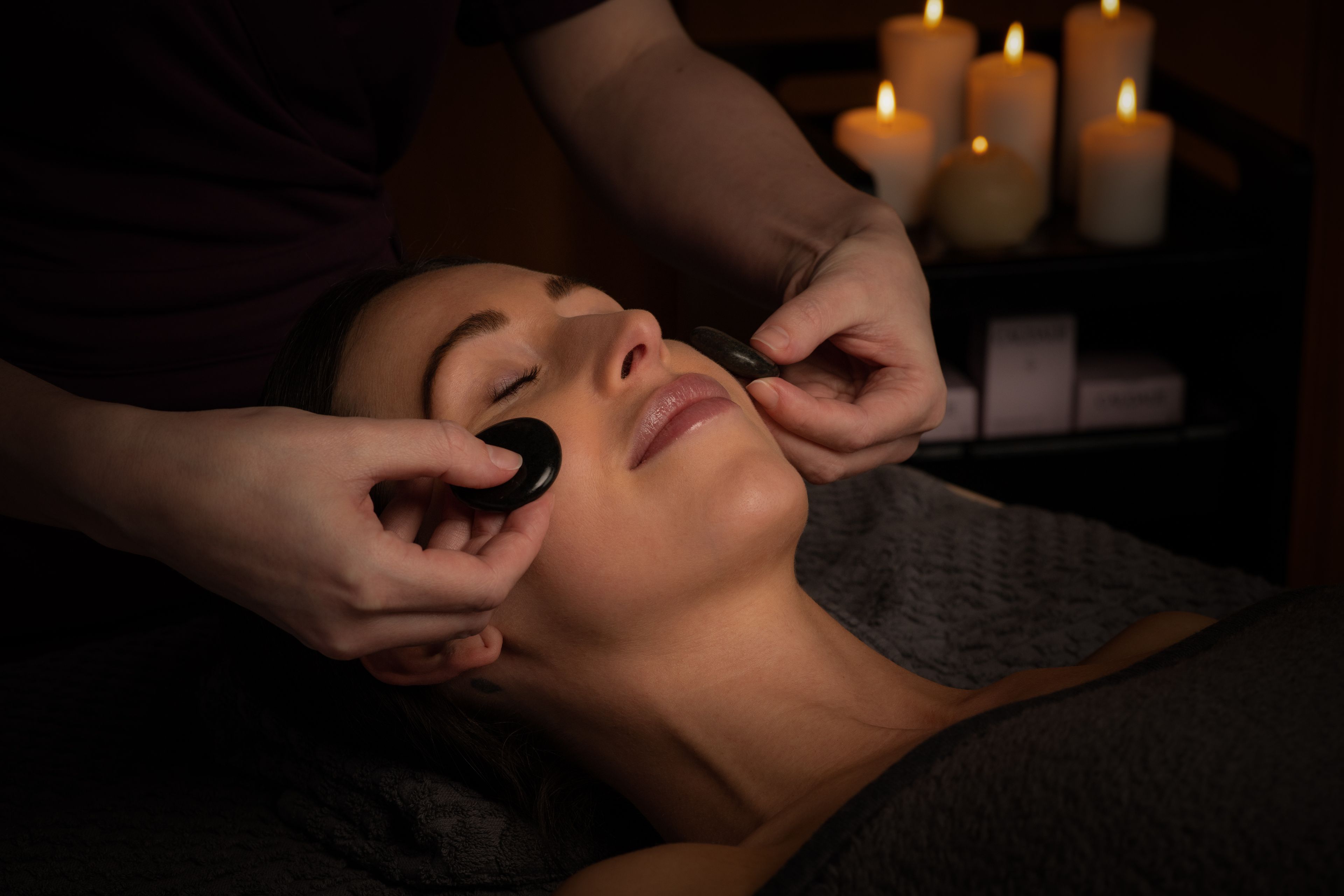 lady having a facial massage